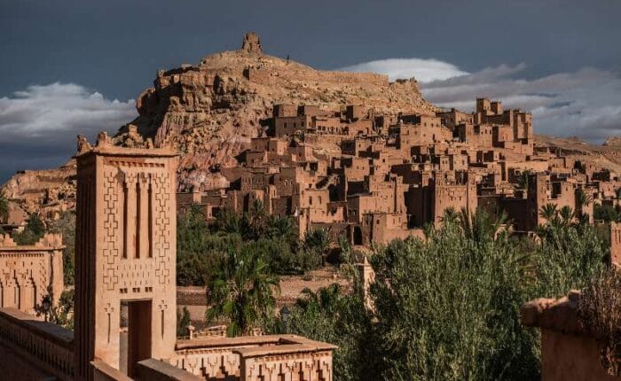 Historic Ait Benhaddou Kasbah clay fortress architecture near Ouarzazate Morocco