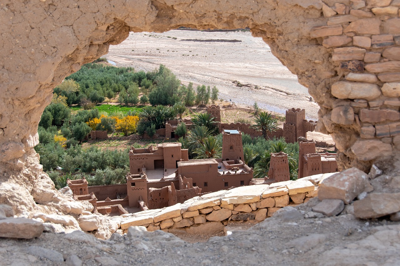 view in pick of kasbah ait benhaddou